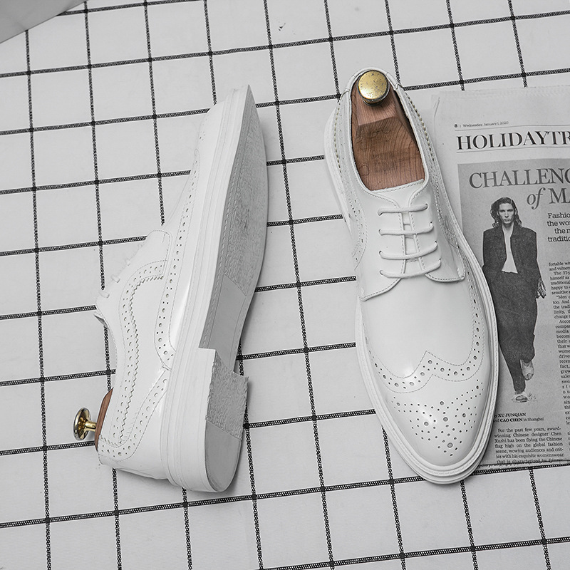 Chaussures habillées en cuir verni pour hommes à lacets chaussures Oxford d'affaires formelles à enfiler_voghion.com