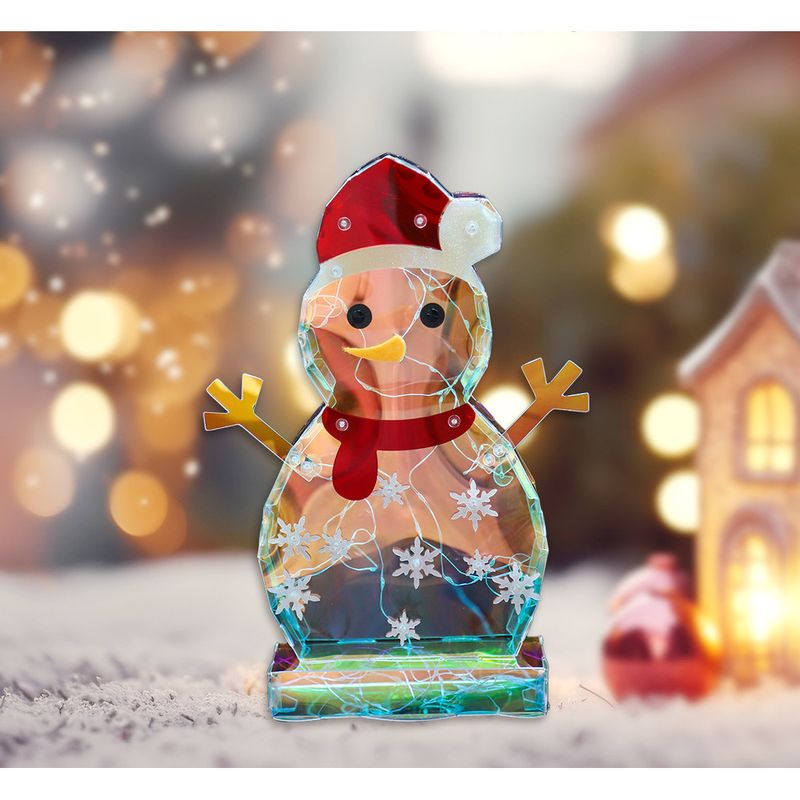 New Colorful Glowing Ornament Flat Small Snowman Desktop Plug-in Night Light_voghion.com