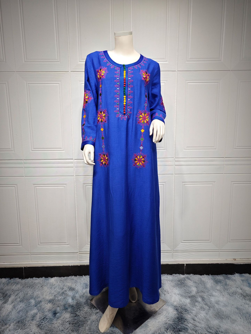 Dameskleding Middelste gewaad Geborduurd Geborduurd Abaya Jurk Lange rok Dubai_voghion.com