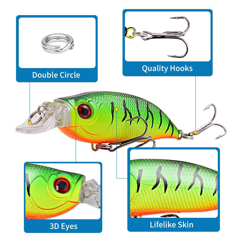 Esca artificiale giapponese sommersa simulazione esca dura esca per pesciolini 7,4 cm 8,5 g con blocco di piombo attacco esca per persico_voghion.com