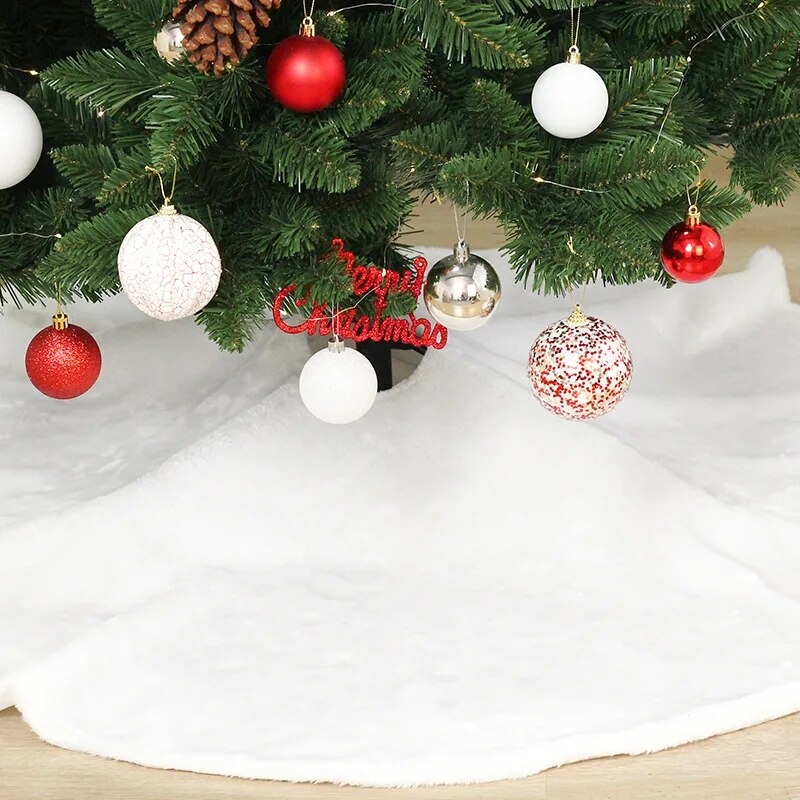 Nuova gonna in peluche bianca pura decorazione accessori per l'albero di Natale_voghion.com