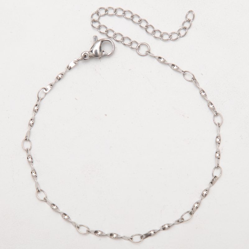 Cavigliera in acciaio inossidabile, di alta qualità, fatta a mano, con catena saldata, geometrica, semplice, alla moda, in titanio, versatile._voghion.com