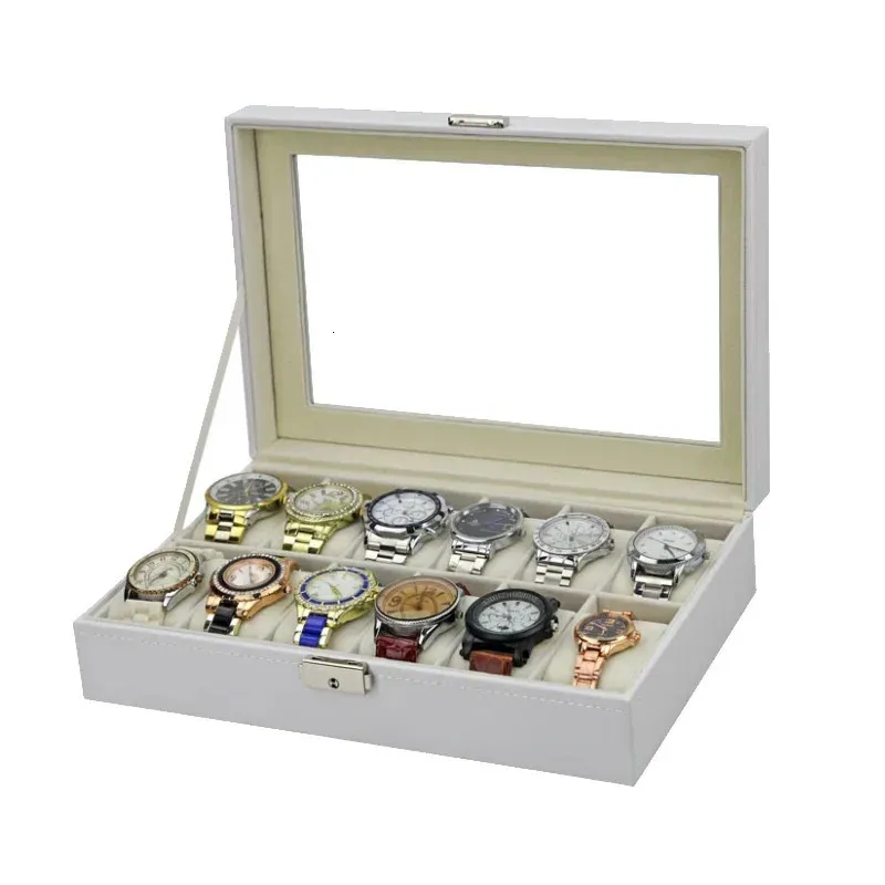 61012 20 Slots Wrist Holder Storage Case Organizer PU Leather Watch Display Box Regalos Para Hombre 240511_voghion.com