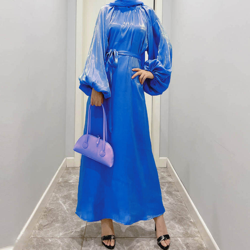 Abbigliamento femminile Abito da donna con maniche a lanterna Abito musulmano del Medio Oriente Musulmano_voghion.com