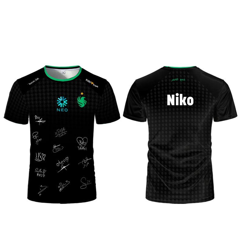 Team Falcons Esports Club 2025 Nieuwe uniformen Professionele speler Gesigneerde herdenkingsshirts CS2 Niko Fans Aangepaste T-shirts_voghion.com