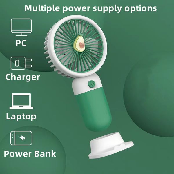 1 Pcs Handheld Fan Mini Personal USB Fan With Bracket; Rechargeable; Cute Flower Fruit Shape Portable Hand Held Fan; Table Fan For Cooling For Girls_voghion.com