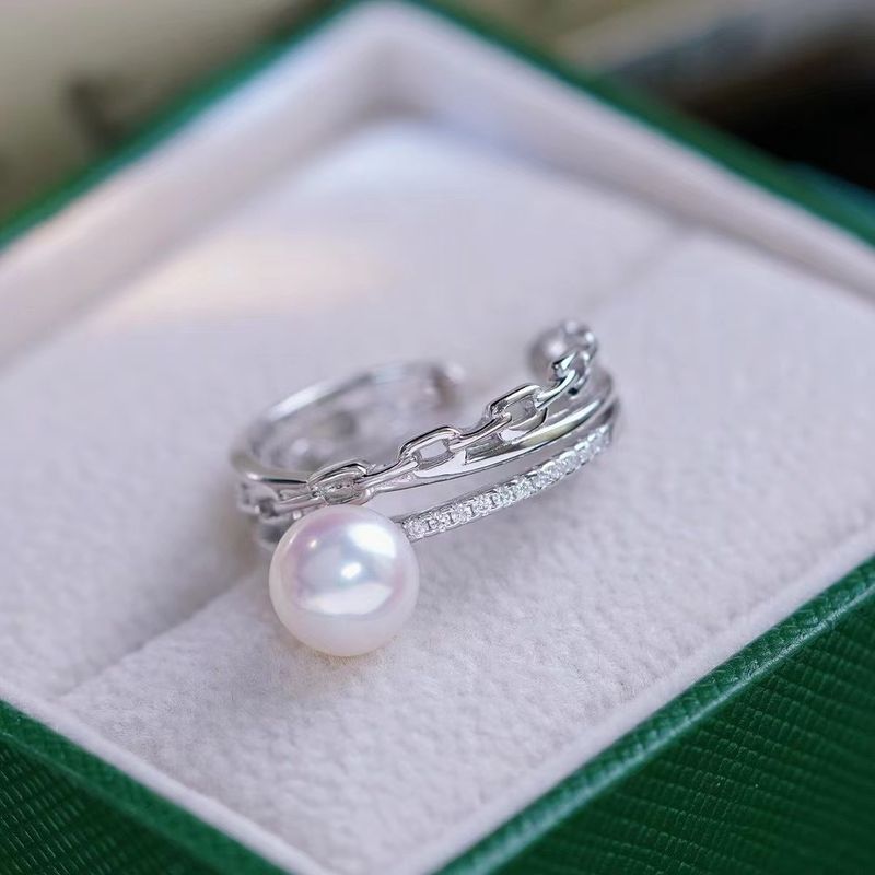 Accessori fai da te con perle S Catena cubana Stile Ins Moda Anello aperto Prodotto semilavorato Oro Argento_voghion.com