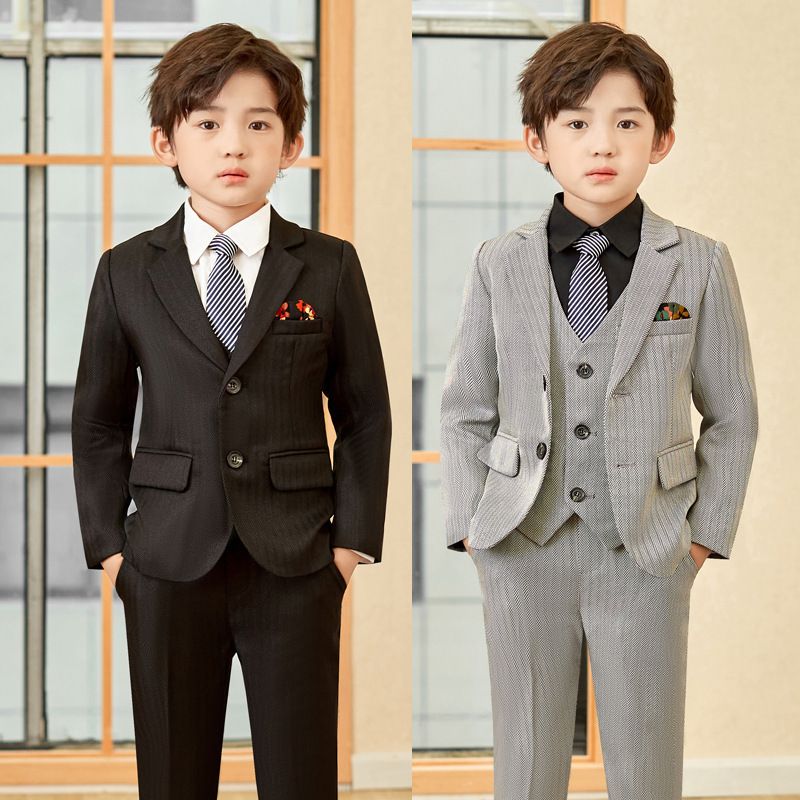 Terno de jaqueta para meninos, terno infantil de outono e inverno, roupas infantis, terno de anfitrião de florista de casamento, roupas infantis médias e grandes_voghion.com