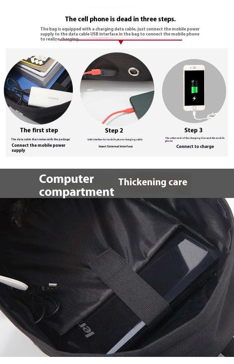 Batoh Nightglow pro muže s velkými ústy, žraločí USB funkce, studentský batoh, personalizovaný moderní styl, Guangzhou_voghion.com