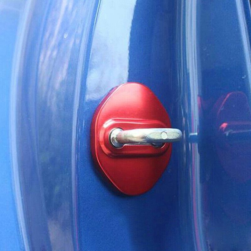 4Pcs Door Lock Protective Buckle Cover Trim Red Carbon Fiber Style Fit for Honda CR-V 2007 2008 2009 2010 2011 2012_voghion.com