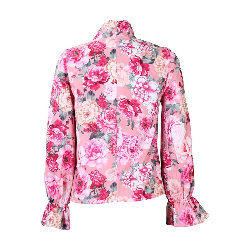 Damenmode Temperament schlank bedrucktes Trägerhemd große Größe Hemd_voghion.com