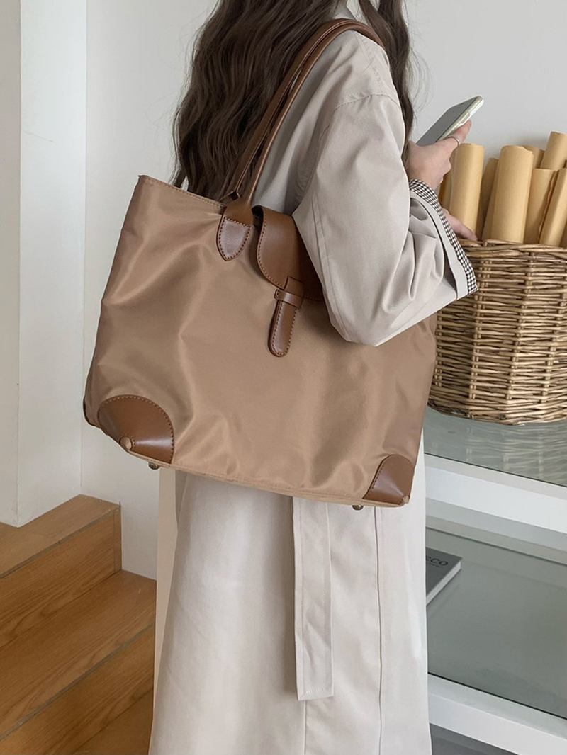 Women's Crossbody Bags Tote Bag, Women's Large-capacity Handbag, Contrasting Color Nylon Canvas Casual Commuting Single-shoulder Bag_voghion.com