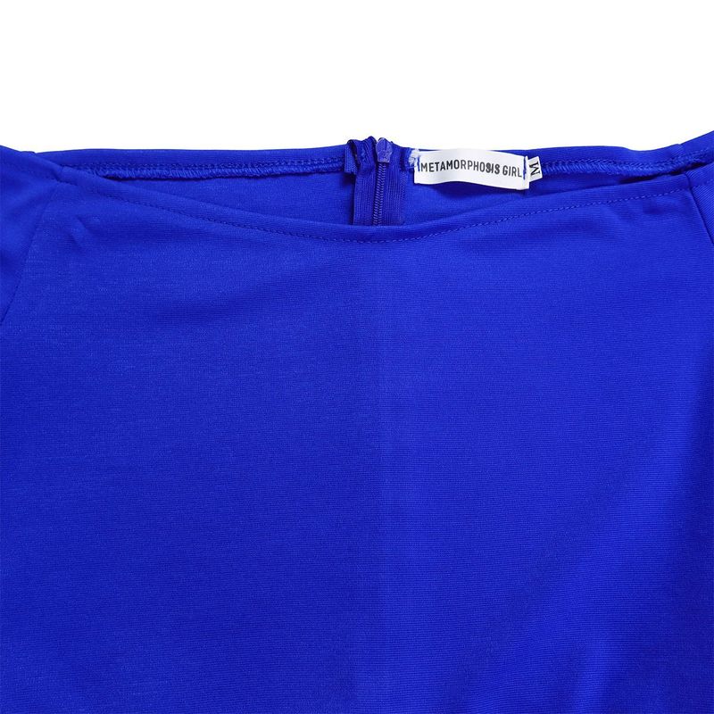 Dameskleding Nieuwe mode Een schouder Ruffle mouw Effen kleur Geplooide wijde pijpen Jumpsuit_voghion.com