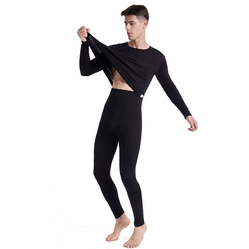 Thermounterwäsche-Set aus Modal für Herren – Slim Fit-Basisschicht mit langen Ärmeln und Hose – weich, atmungsaktiv, dehnbar (Schwarz, Grau, Marineblau, Dunkelgrau, Rot, Weiß)_voghion.com