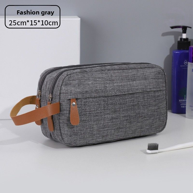 Hochwertiger Kulturbeutel für Herren, große Kapazität, für Geschäftsreisen, tragbar, mit Fach, Organizer, Make-up-Tasche für Männer_voghion.com