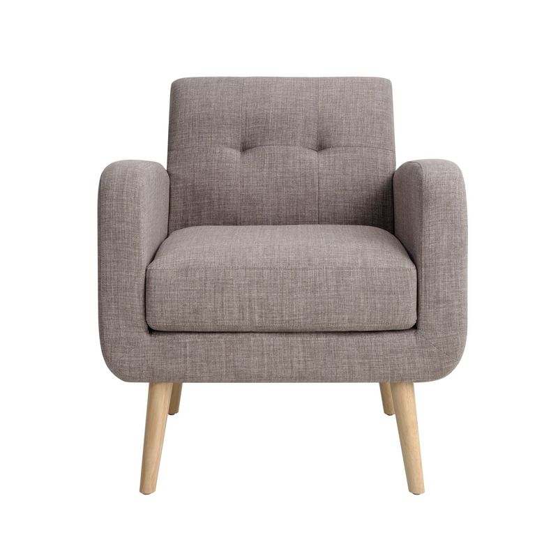 Mid-Century Modern Fabric Accent Armchair Single Sofa With Rubber Wood Legs For Living Room_voghion.com