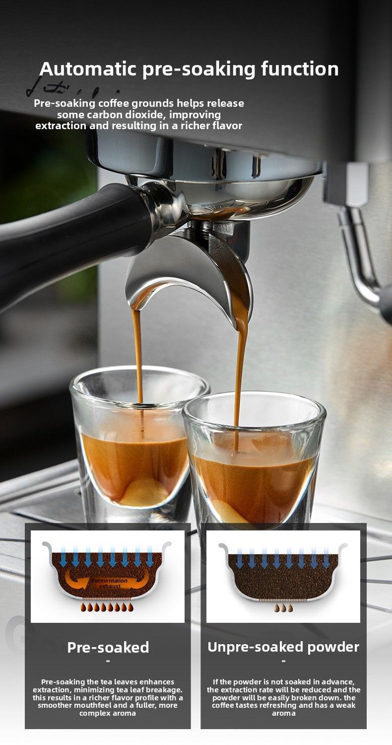 Gemile CRM3005E Home Coffee Italian Semi-Automatic Pump Pressure Cross-Border Small Appliance Espresso Machine_voghion.com