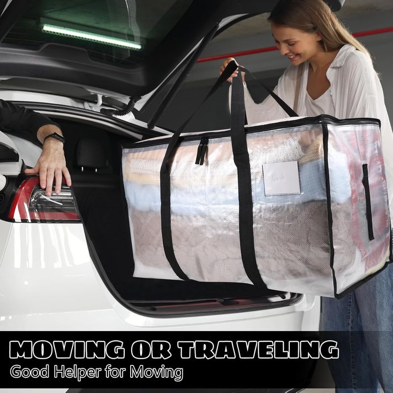 4 bolsas resistentes con tapas transparentes y cierre de cremallera para almacenamiento navideño_voghion.com