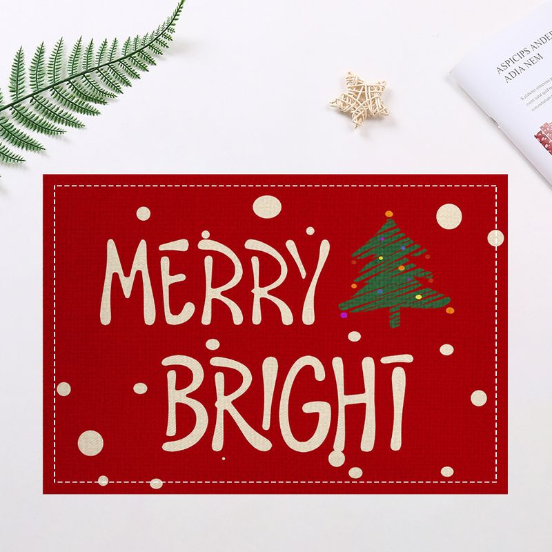 Tovaglietta da cucina in lino con pupazzo di neve natalizio, isolante termico, in tessuto decorativo festivo rosso_voghion.com