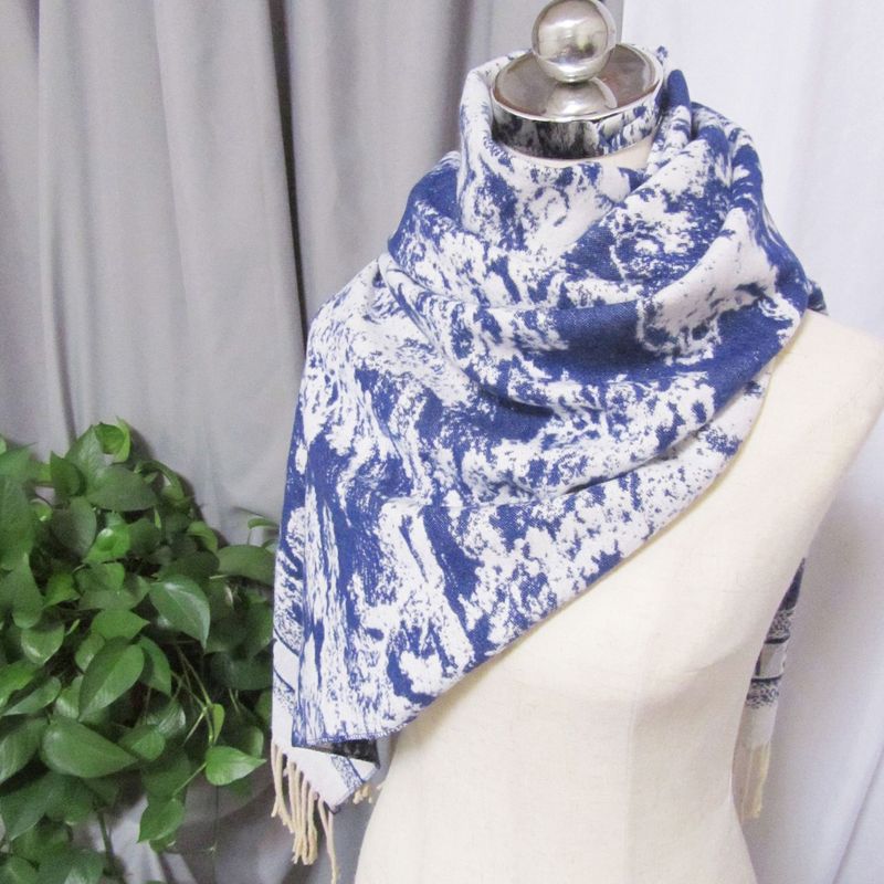 D-Familie neuer Winterschal aus Kaschmirimitat, doppelseitiger warmer Markenschal mit Landschaftsmalerei und Tiermotiv für Damen_voghion.com