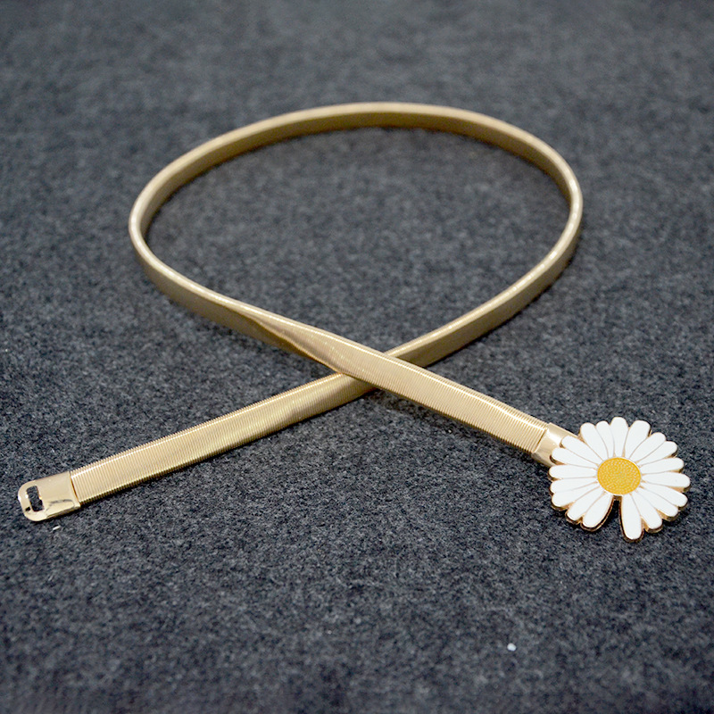 Margrietiņu ķēdīte sieviešu jostai un elastīga dekoratīva kleita, daudzpusīga jostasvieta ar briljanta rotājumiem_voghion.com