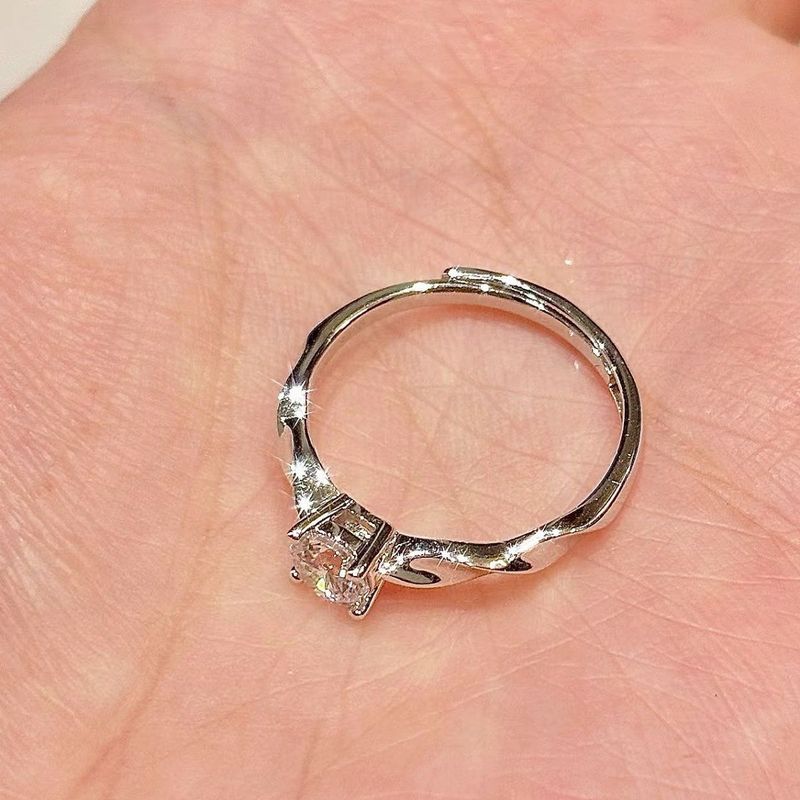 925 Sterling Silver Lifetime Only You INS Niche Light Luxury Sparkling Galaxy One Carat Four-Prong Diamond Ring Proposal_voghion.com