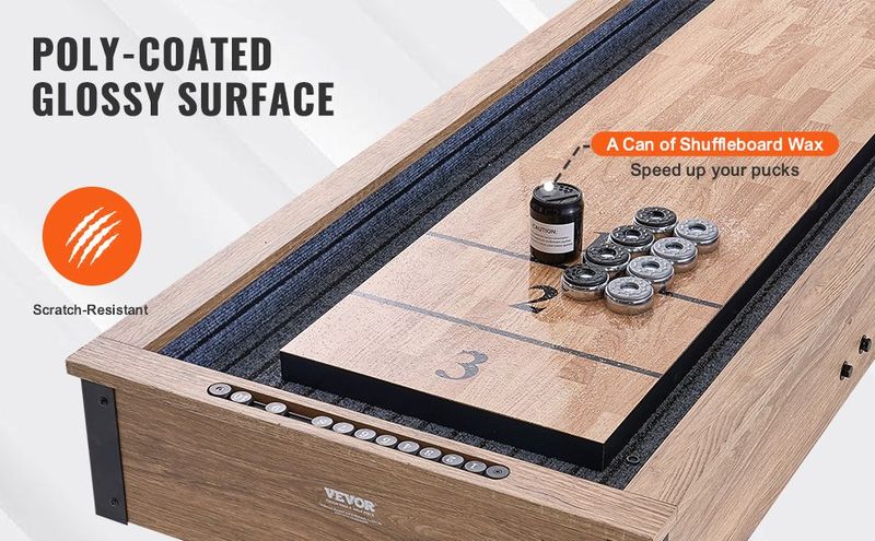 VEVOR 9 Ft Shuffleboard Table 2 In 1 Shuffleboard And Bowling Combo Game Set_voghion.com