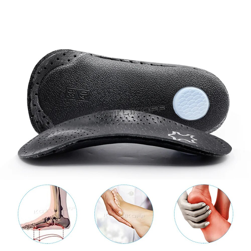 Orthopädische Schuhsohlen-Einlegesohlen für Männer/Frauen, Linderung von Schmerzen, Kissen, Fla-Fee-Fußgewölbeunterstützung, atmungsaktive Leaher-Halbpolster_voghion.com