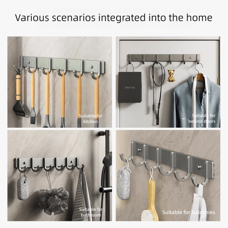 Haken zur bohrfreien, starken Klebemontage für Kleider- und Handtuchaufhänger an Wand, Badezimmer, Küche, Tür oder Rückseite_voghion.com