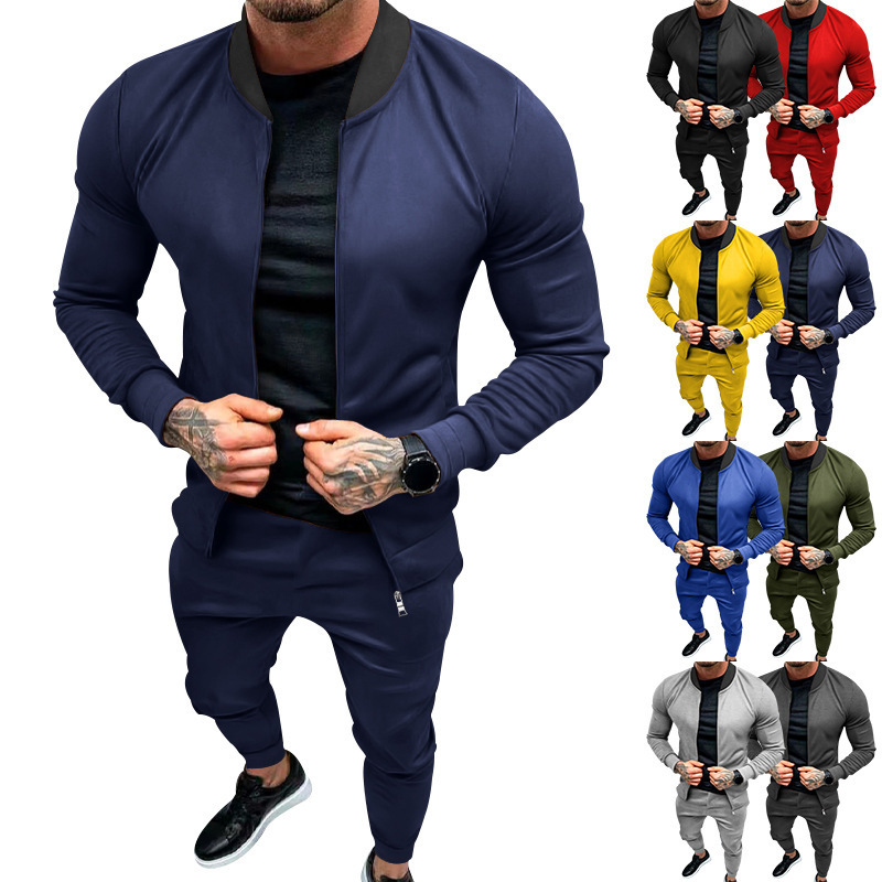 2023 neue Kontrast Jacke Frühling und Herbst Reversible Stehkragen Hübsches Große Größe männer Set_voghion.com