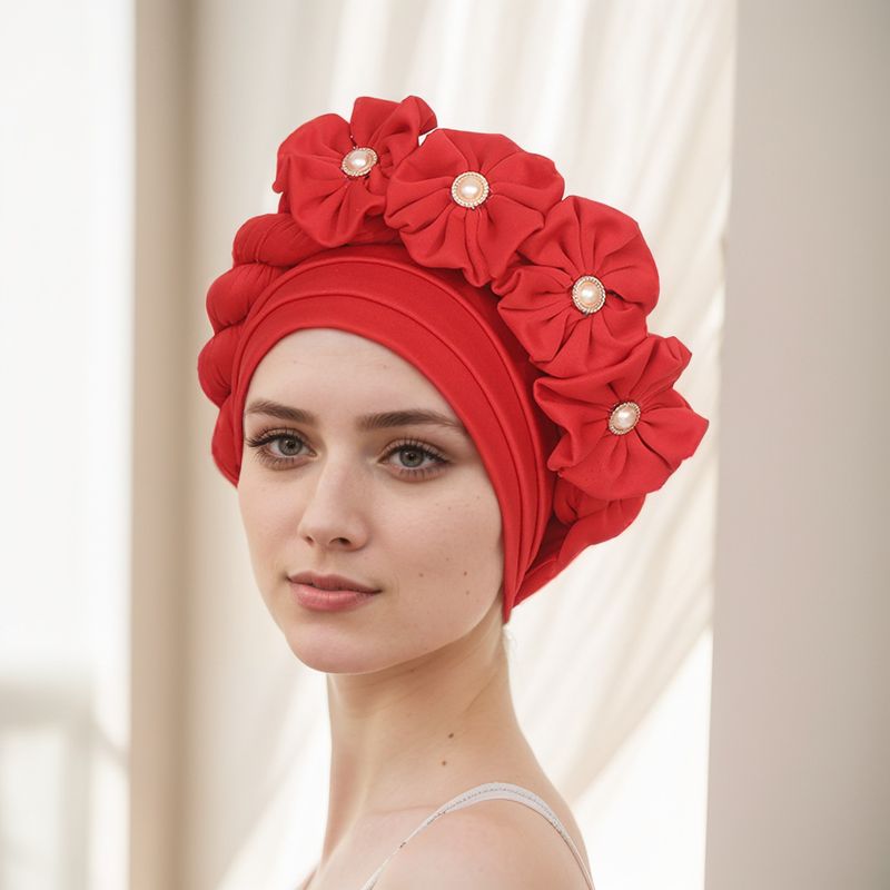 New Three Layer Hat With Flower Braids Sticky Small Flower Baotou Hat Ten Colors In Stock_voghion.com