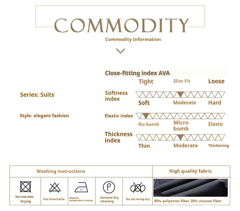 Solid color light business set for men's autumn new youth slim fit two button suit pants_voghion.com
