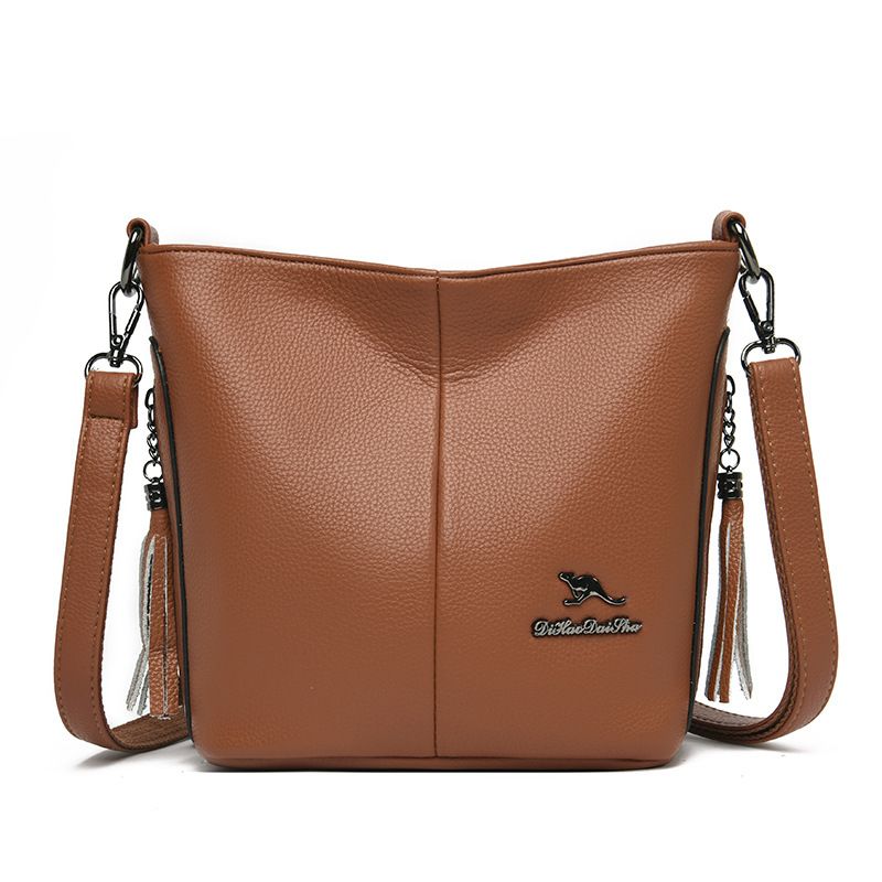 Secchiello con nappe in vera pelle di canguro 2023 borsa da donna con temperamento patchwork piccolo stile moda con spalla diagonale_voghion.com