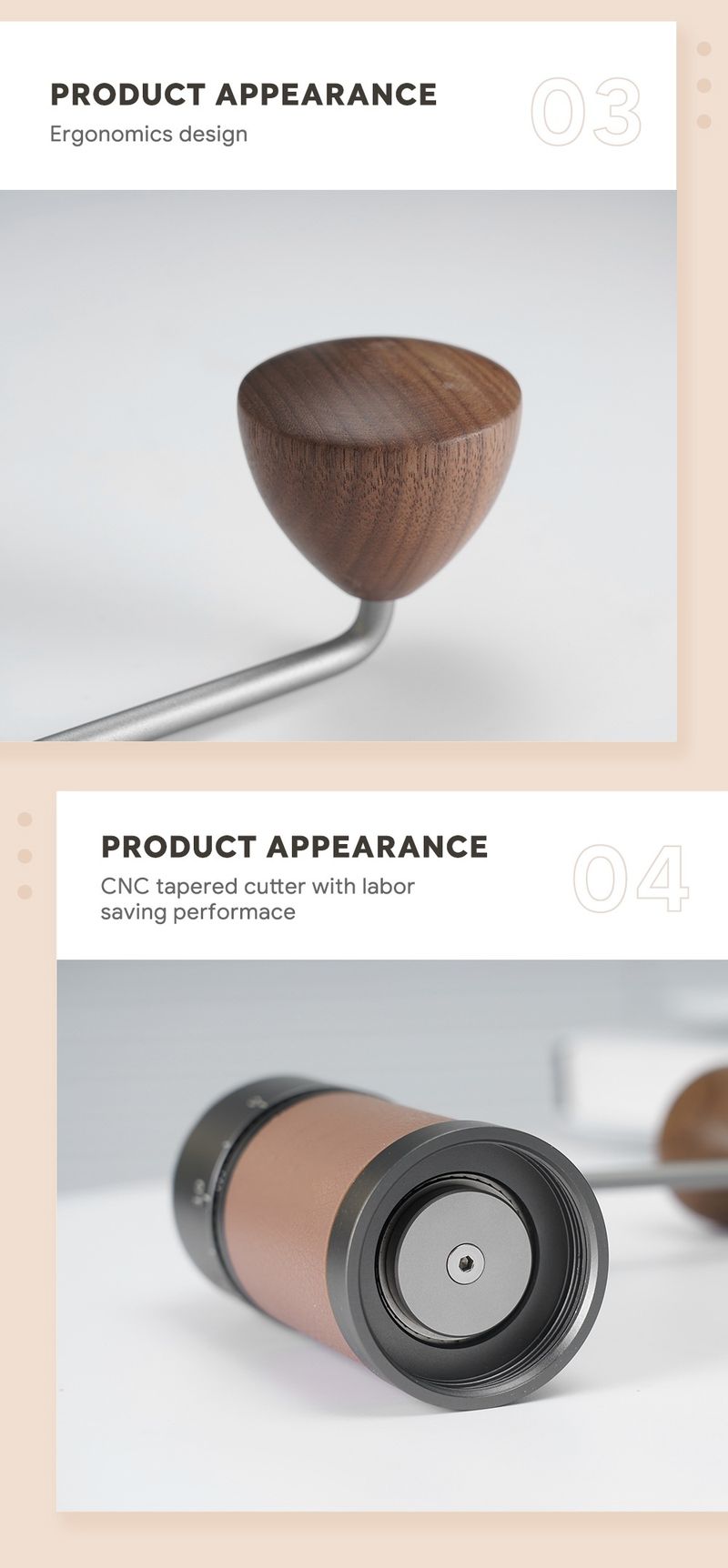 New Hand Coffee Machine Portable Hand Bean Grinder Metal Grinding Heart Italian Manual Coffee Bean Grinder_voghion.com