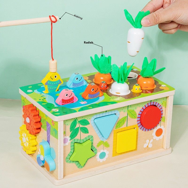 Giocattoli educativi per bambini, pesca con la carta, ravanelli, cattura di insetti, orologio_voghion.com