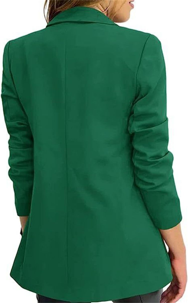 Damenbekleidung neue kleine Anzugjacke Damen einfarbig lässig langärmelige Reversknopf Herbstjacke_voghion.com
