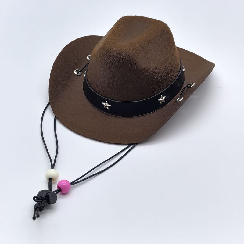 Ensemble de vêtements de cowboy et bavoir pour chien et chat de style western, chapeau à mentonnière pour animal de compagnie_voghion.com