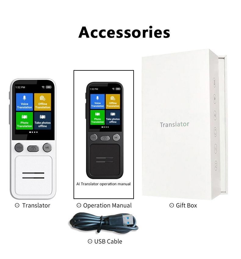 T16 Smart Translator Device - 137 Languages Real-Time Translation, 10 Offline Modes, Business Travel Learning Essential_voghion.com