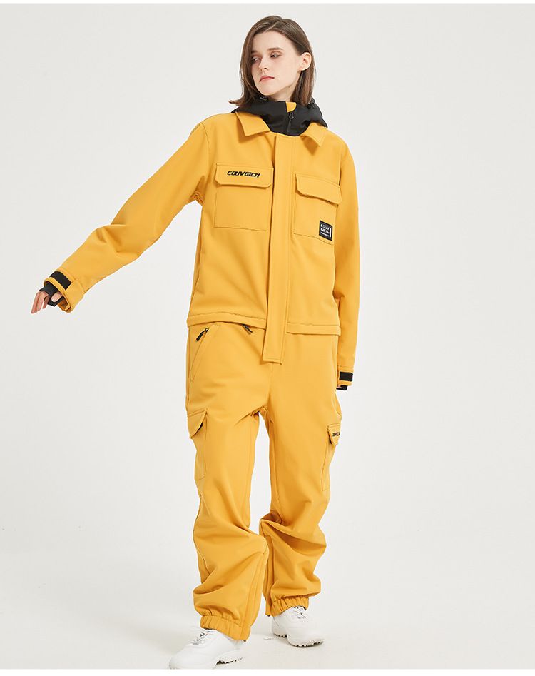 Unisex One-Piece Ski Suit – Windproof & Waterproof Snowboarding Jumpsuit For Couples & Solo Riders | Thermal Winter Sports Gear For Men & Women_voghion.com