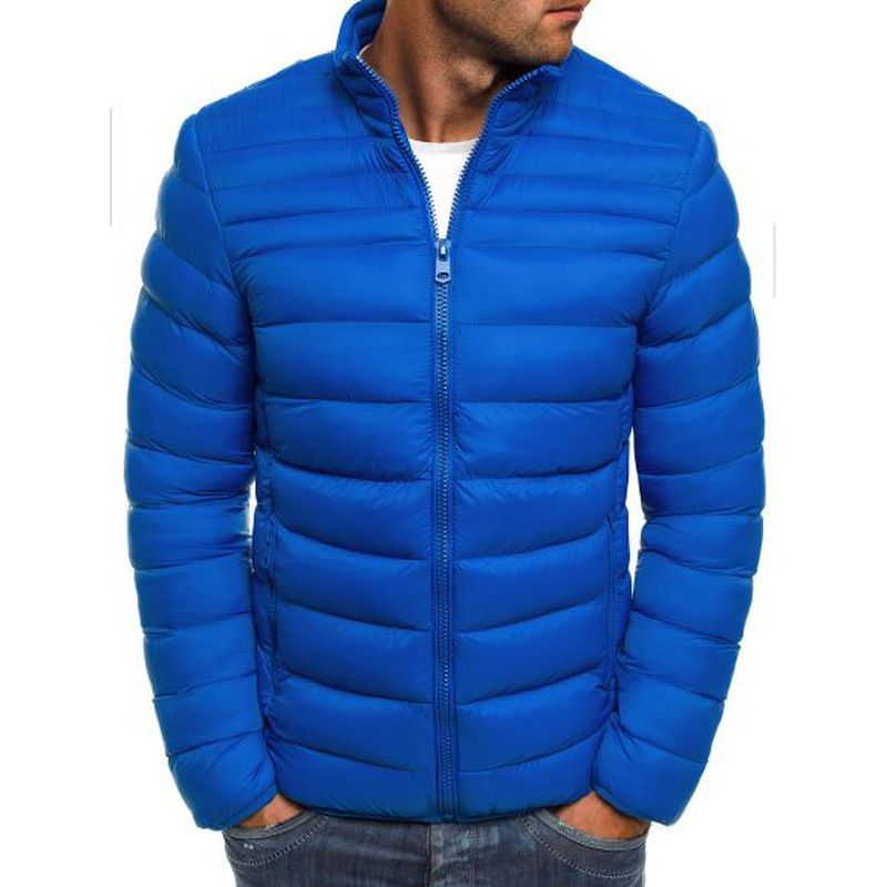 Cappotto da uomo semplice e alla moda, con colletto alto, manica lunga, in cotone, nuovo inverno 2019_voghion.com