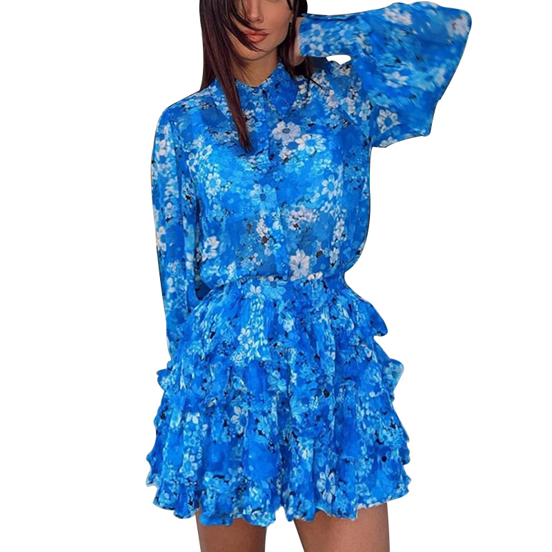 Set camicia a due pezzi a maniche lunghe con stampa alla moda da donna_voghion.com