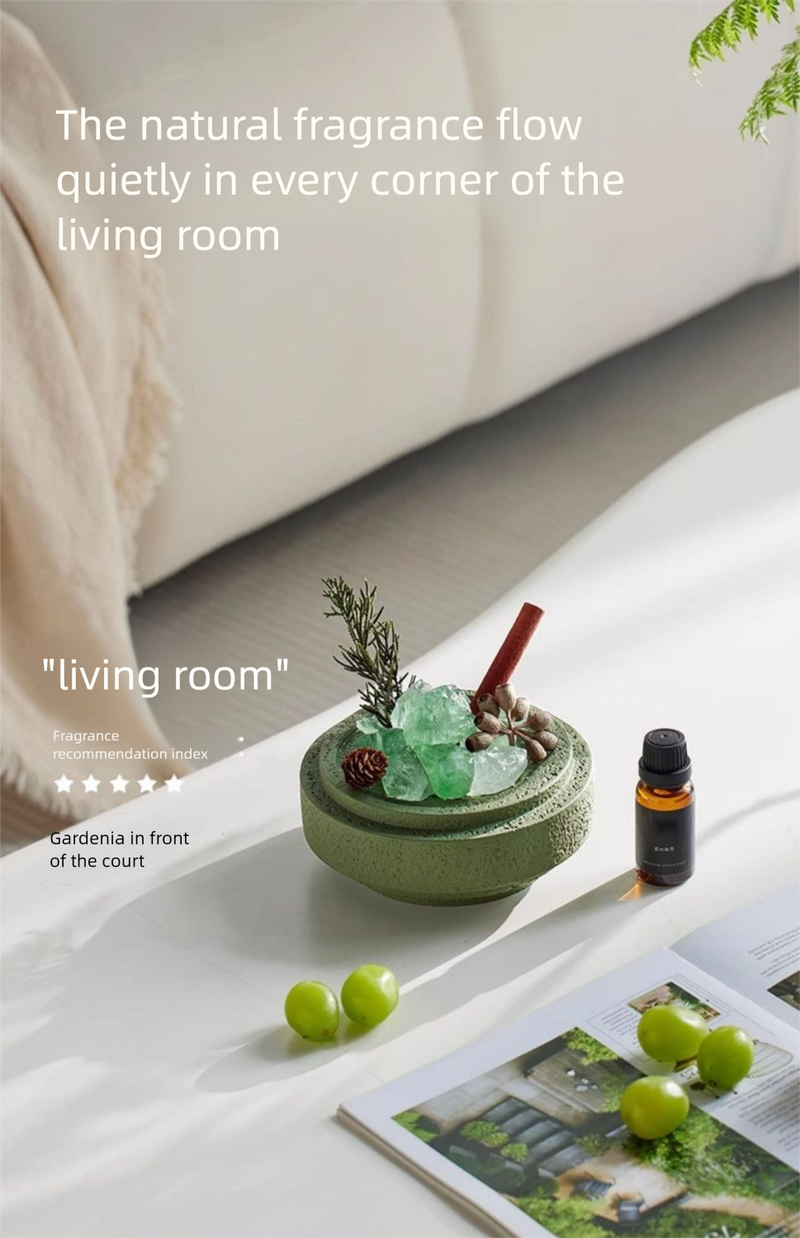 Difusor de aromaterapia GUKEN con forma de taza de cemento, piedra de cristal, decoración de alta gama para el hogar, dormitorio, larga duración, sin llama para niñas._voghion.com