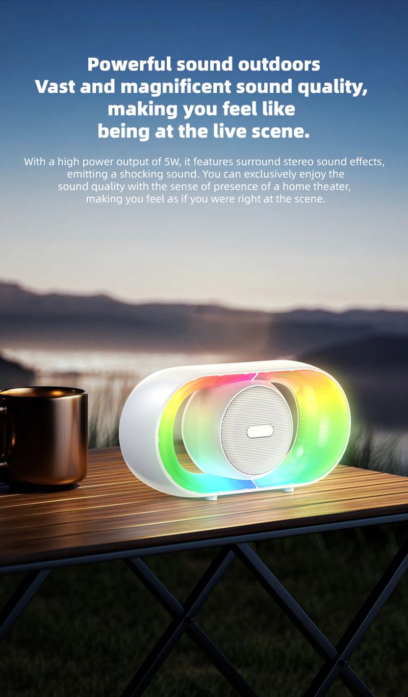 Głośnik Bluetooth U8 z podświetleniem RGB, magnetyczny, bezprzewodowy, wysokiej jakości, przenośny subwoofer, podróżny i na zewnątrz_voghion.com