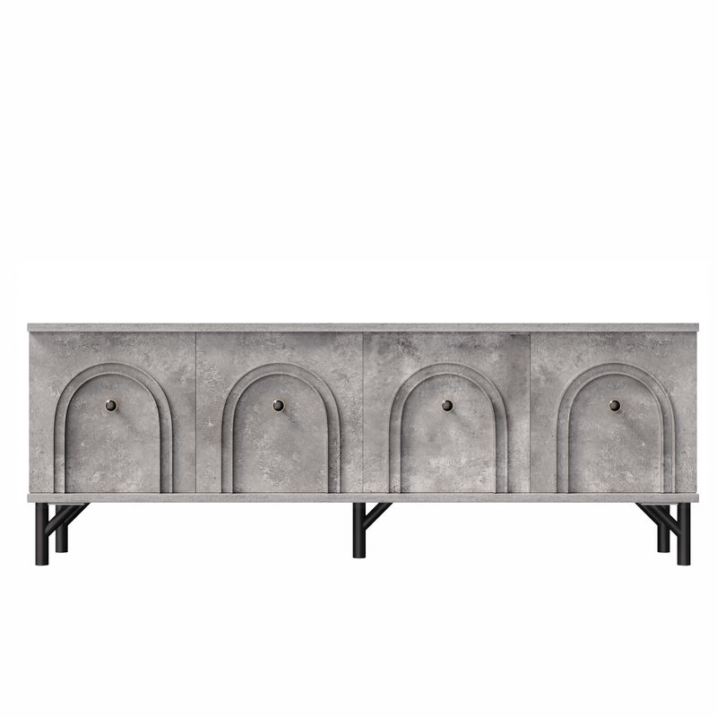 Modernes 4-türiges TV-Board In Grau, 160 Cm, Con Soft-Close-Scharnieren, Für Wohnzimmer_voghion.com