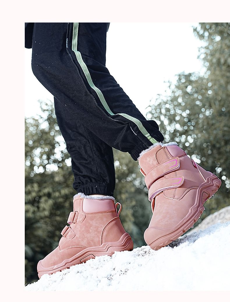 Kids' Outdoor Hiking Warm Martin Boots - Winter Snow Boots With Thick Insulation, High-Top Comfortable Shoes For Boys And Girls_voghion.com