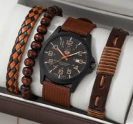 Herren Business Geburtstagsgeschenk Armband Halskette Uhr Set 3 Stück/Set_voghion.com