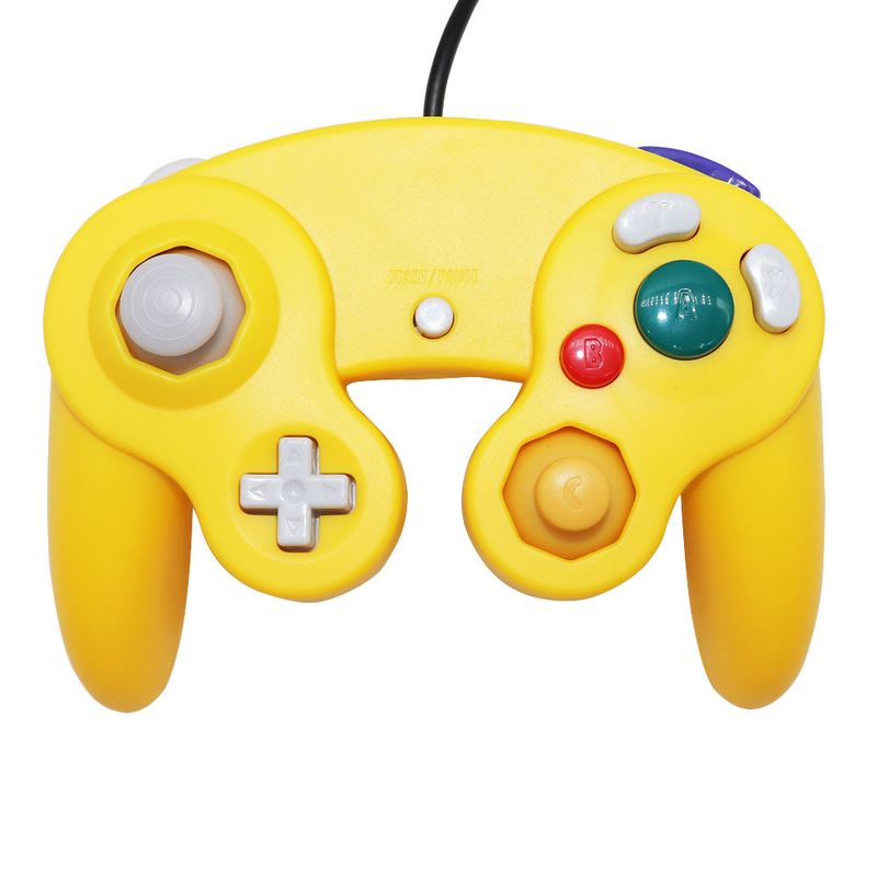 Game Single Three Point Blue Black White Silver GameCube Controller NGC Wired Console_voghion.com