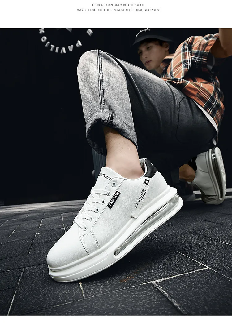 Height Increasing Fashion Brand Sneakers Men Casual Soft Comfortable Pu Leather Breathable Flats Shoes for Man tenis_voghion.com
