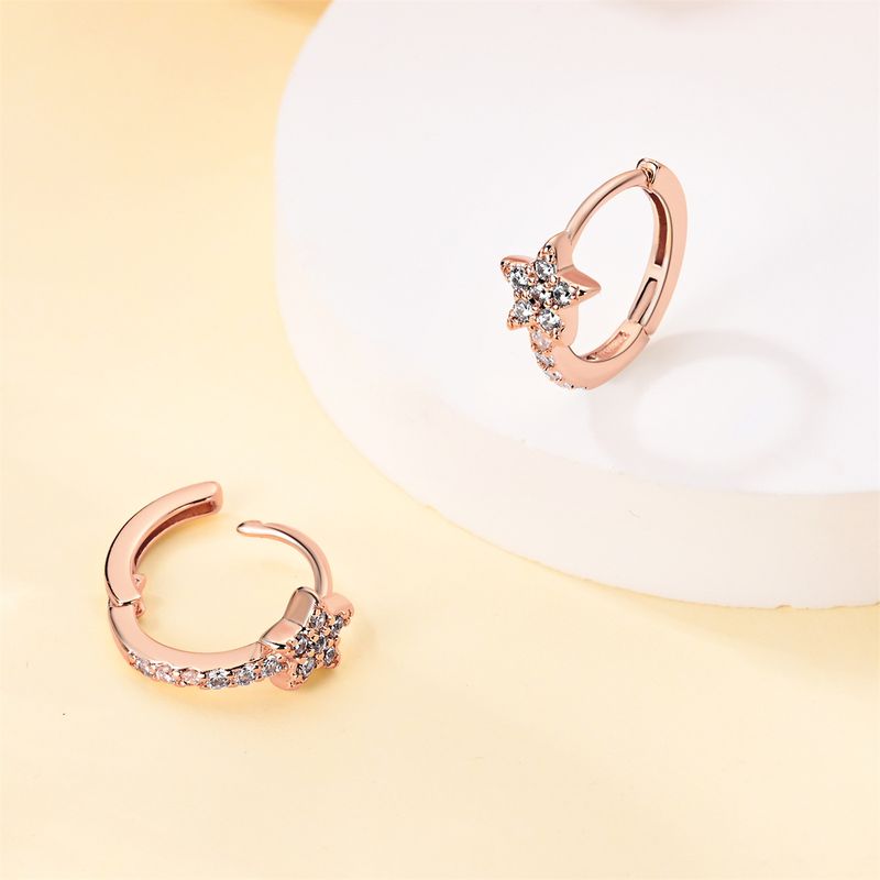 Gioielli da donna, piccoli, freschi, nuovi, semplici, pendenti a forma di cuore, orecchini in oro rosa K, placcati in rame, argento di alta qualità_voghion.com