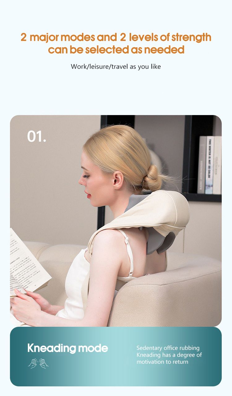 Elektrisches Massagegerät für Rückenschmerzen und Schulterschmerzen, Heißkompresse, beruhigender Massageschal zur Entspannung der Nackenmuskulatur_voghion.com